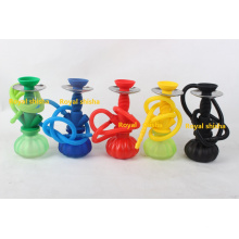 Pequeno Portátil De Vidro Vaso Silicone Stem Pumpkin Hookah Shisha